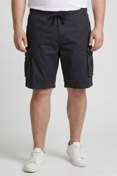 Brave Soul Men Solid Cargo Shorts, Navy Blue