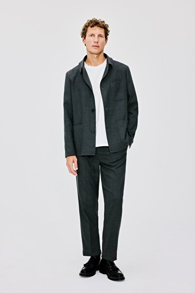 DeFacto Regular Fit Normal Waist Straight Leg Classic Trousers with Pockets G...