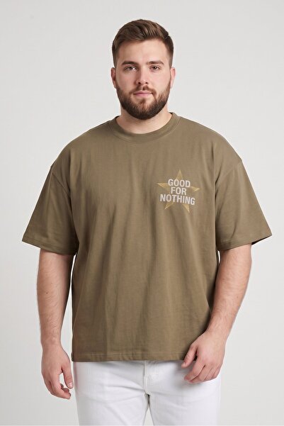 Good For Nothing Men Crew Neck Short Sleeve Graphic Print T-Shirt, Dark Olive