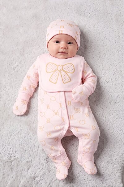 Rock A Bye Baby Boutique Toddlers Girl 5 Pieces Bodysuit,Bib,Hat And Mitts Gi...