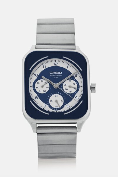 Casio Men MTP-M307D-2BVDF Analog Stainless Steel Watch 34 mm, Silver