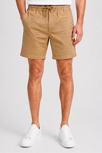 Brave Soul Men Solid Chino Shorts, Sand