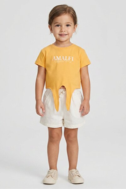 Miss Toddlers Girl 2 Pcs Graphic Print T-Shirt And Shorts Set, Multicolor