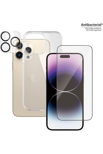 CARE by PanzerGlass® واقي شاشة من بانزرجلاس لآيفون 14 برو ماكس مصنوع من زجاج مقسى و TPU قطعة واحدة