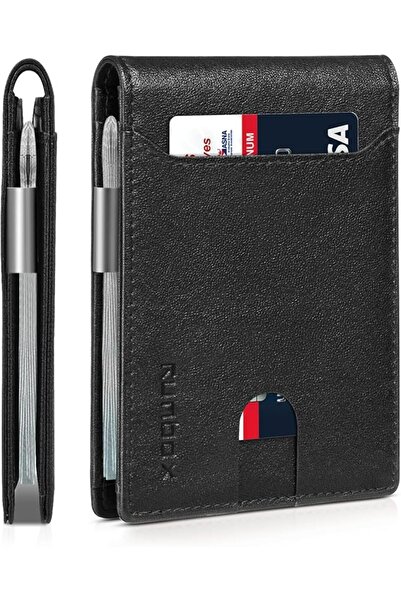 Runbox Men's Slim Wallet with Money Clip & Rfid Blocking & Front Dual Pocket ...