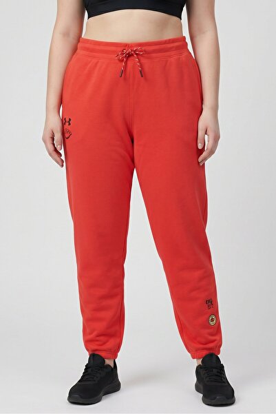 Under Armour Women Loose Fit Embroidered Logo Outdoor Sweatpants, Orange
