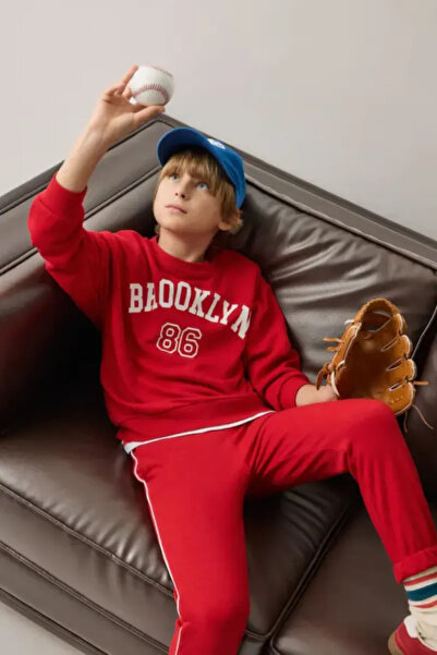 DeFacto Regular Fit Crew Neck Printed Long Sleeve Cotton Sweatshirt for Boys ...