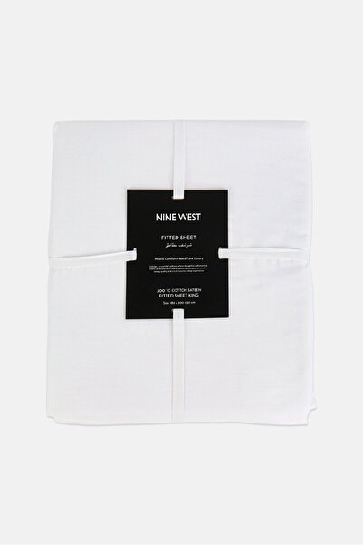 Nine West King Size Fitted Sheet 180 x 200 cm, White
