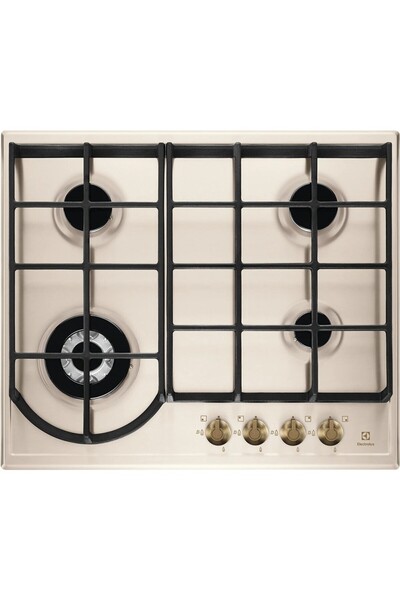 Electrolux EGH6343RON Gazlı Ankastre Ocak 59,5 cm Metal Yüzeyli Wok Gözü ile ...