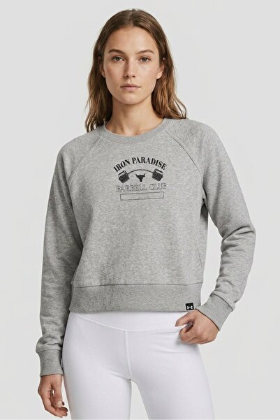 Under Armour Women Loose Fit Long Sleeve Outdoor Sweatshirt, Grey