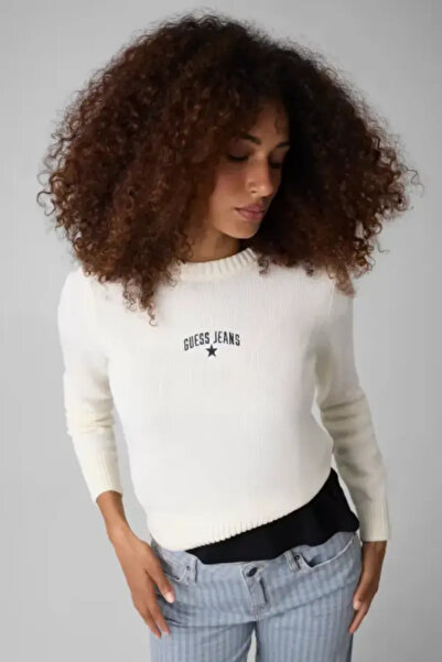 Guess Jeans Beyaz Kadın Kazak W6YR40Z1074-G293
