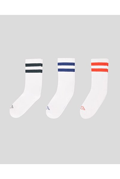 Kappa Sasa 3pack Unisex Beyaz-Yeşil-Turuncu Çorap