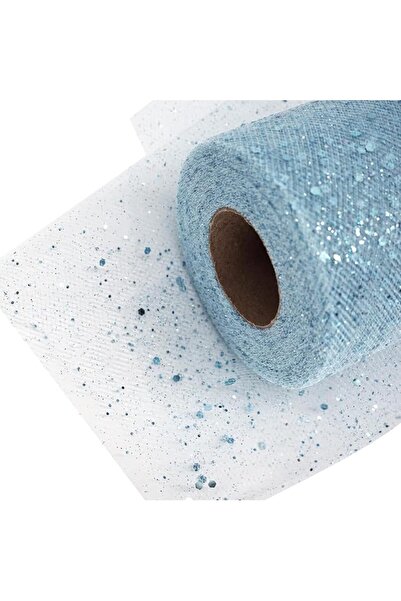 SYOSI 15cm Wide 23cm Long Glitter Tulle Fabric Roll with Glitter Sequin Ribbo...