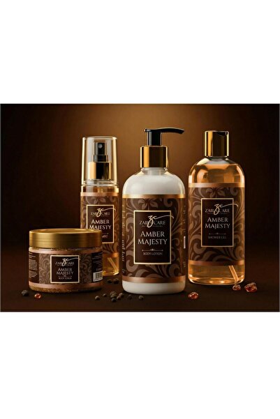 AMBER MAJESTY 4’LÜ DUŞ RİTÜELİ SETİ (Duş jeli + vücut peelingi + simli vücut losyonu + vücut spreyi )