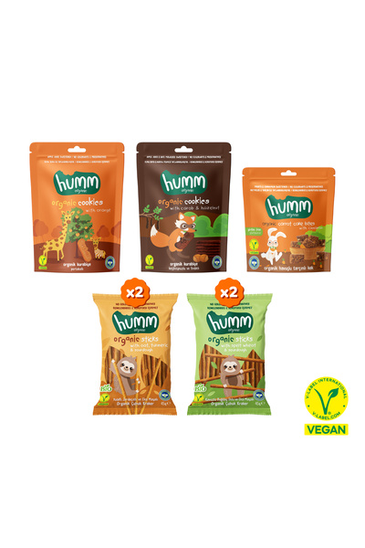 Humm Organic Organik Tatlı & Tuzlu Okul Çantası Atıştırmalık Paketi - 7 Adet(5 Çeşit)