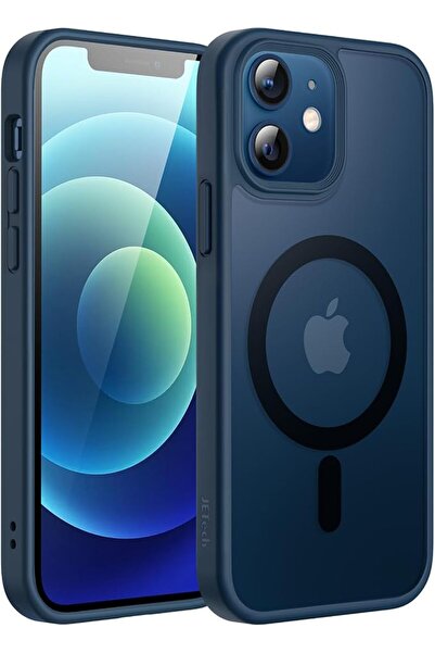 JETech Magnetic Matte Case for iPhone 12/12 Pro, Blue