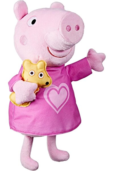 Peppa Pig دمية بيبا المخملية التي تغني أغاني ما قبل النوم مع إكسسوار دب تيدي،...