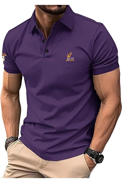 GENERAL Fashionable Plain Regular Fit Half Sleeve Polo Neck T-Shirt for Men b...