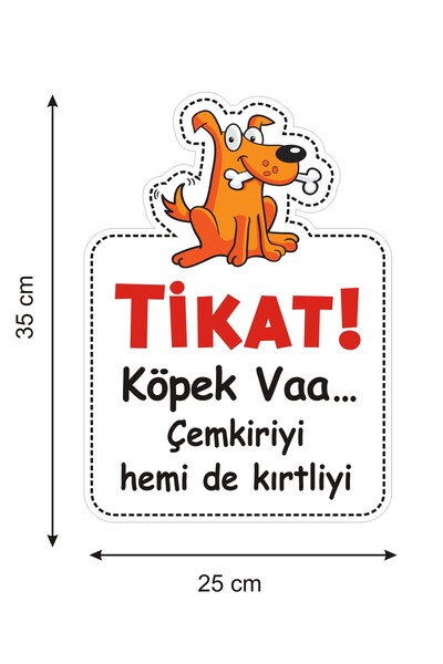 Dikkat Köpek Var Levhası Cnc Kesimli