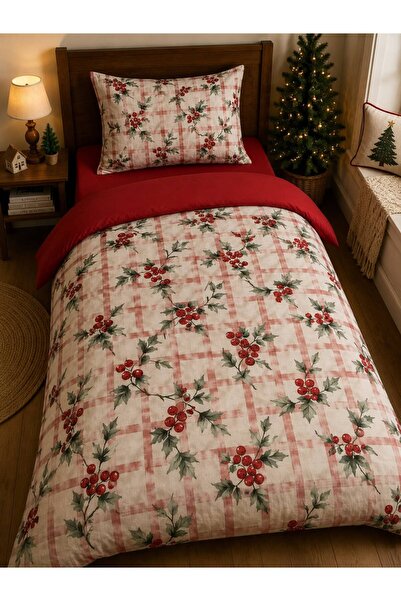 EVSEHOMES Christmas Themed, Christmas Patterned Single Duvet Cover Set
