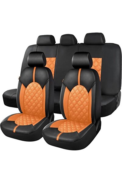 CAROMOP Caromob Full Set Luxury Leather Car Seat Cover Waterproof Seat Protec...