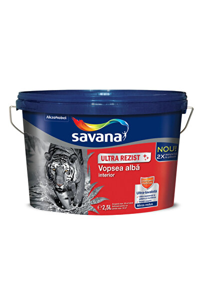 Savana Vopsea ultralavabila alba Ultra Rezist, de interior, 2.5 L