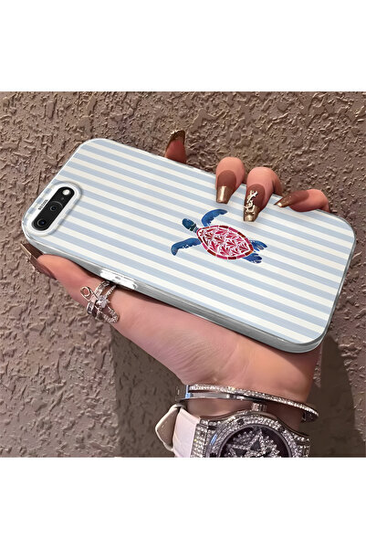 SLIMFELT iPhone 7 Plus/8 Plus Uyumlu Zarif Deniz Kaplumbağa Desenli Kılıf, Ka...