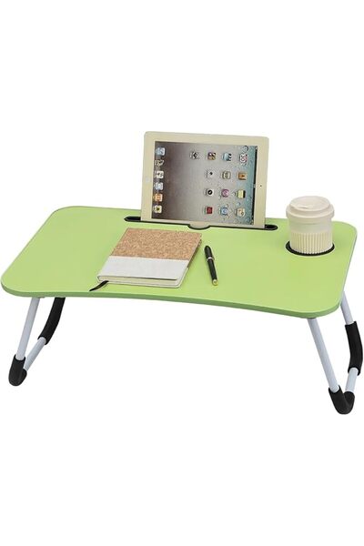 GENERAL Foldable Laptop Desk, Portable Bed Table with Cup Holder, Adjustable ...