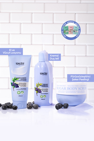 Spectra Care Blueberry&Wild Bluebell 3'lü Bakım Seti - Kremsi Duş Jeli & Şeke...