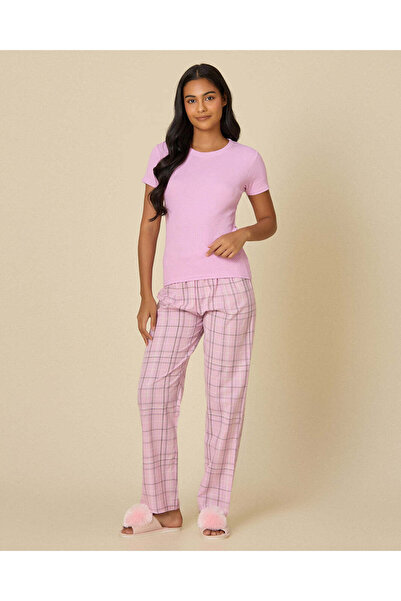 REDTAG Women Pink Plain Pyjama Set