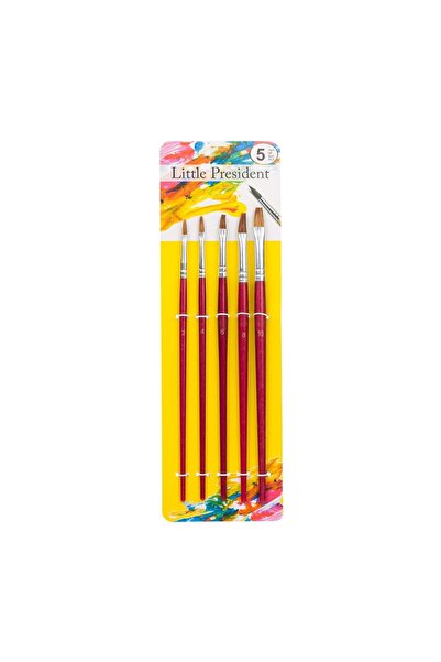 Little President Set pensule pentru pictură și desen, 5 bucăți – vârf plat, păr