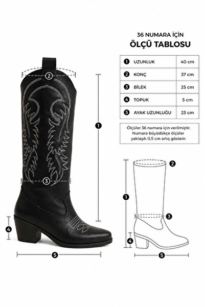Preshley Kadın Jasire Kahve Süet Nakışlı Western Kovboy Çizme