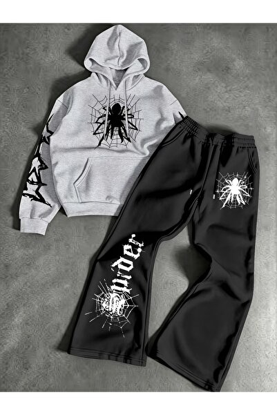 darkopia Sweatsuit Sets - Gray - Graphic