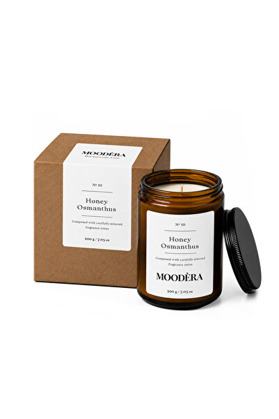 MOODÈRA Osmanthus Kokulu Mum, %10 Koku Esansı, Soya ve Parafin Mum Karışımı, 220 g, Kutulu