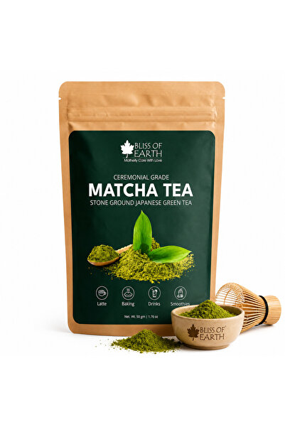 Bliss of Earth Matcha Powder Green Tea, 50g | Smooth Everyday Tea Ritual, Ver...