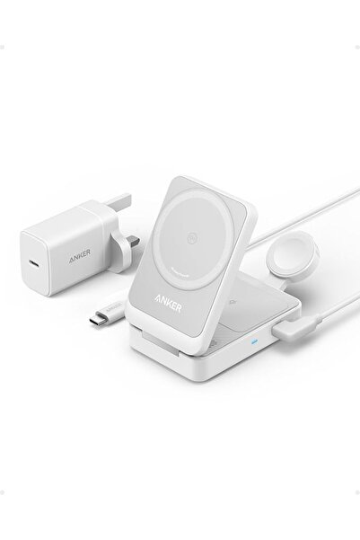 GENERAL شاحن أنكر متوافق مع MagSafe، محطة شحن لاسلكية 3 في 1 من MagGo، معتمدة...