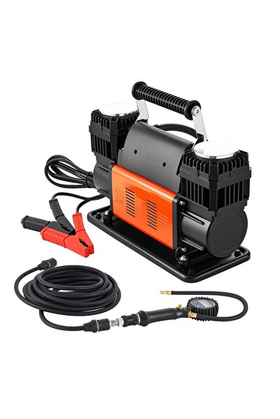OMS Compresor auto cu 2 cilindri Heavy-Duty, 10 Bar, 300 l/min, Furtun 8 m, A...