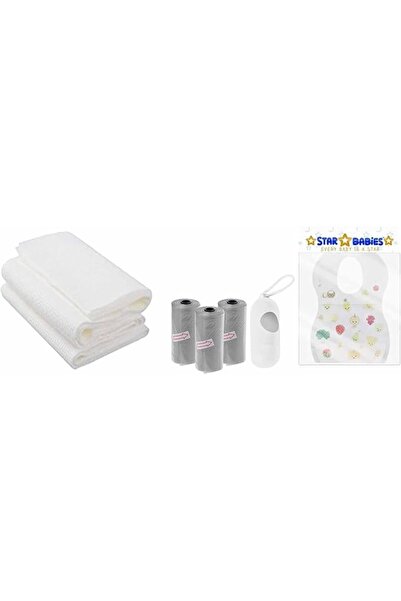 STAR BABiES عبوة مستلزمات الأطفال (3 شنط معطرة، 10 مرايل، 3 مناشف) من ستار بي...
