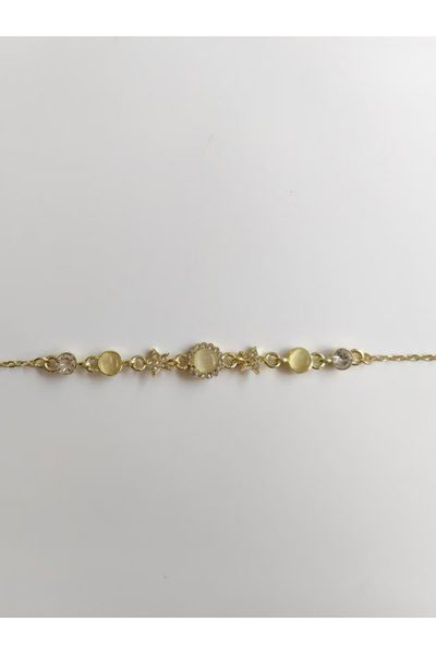 Take Two By Styli Gold Embellished Charm Bracelet