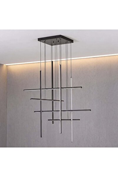 Danube Home Reiser LED Pendant 3 Color Dimmable With Adjustable Height, Black...
