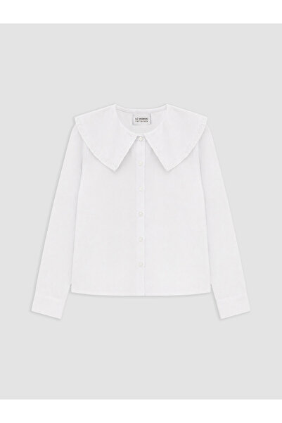 LC Waikiki Embroidered Peter Pan Collar Girls' Shirt