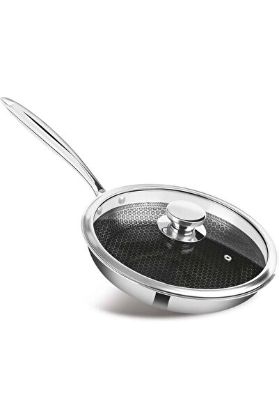 Milton Pro Cook Triply Fry Pan With Lid 26CM - H.comb, Silver, Stainless Stee...