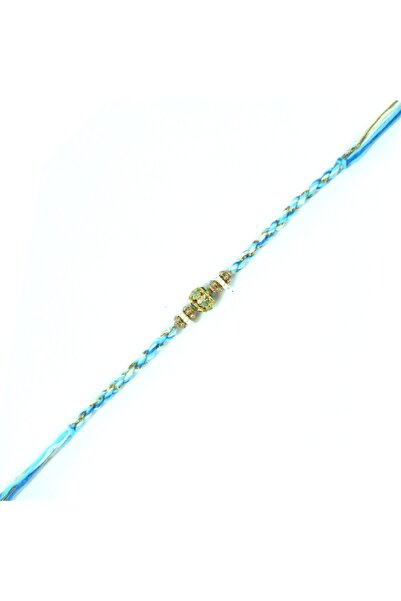 MADHOOR Rakhi Meenakari Teal Cream Gold