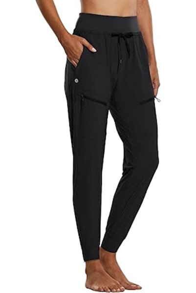 BALEAF Pantaloni dama usori, negru talie inalta 5 buzunare cu fermoar, jogger...