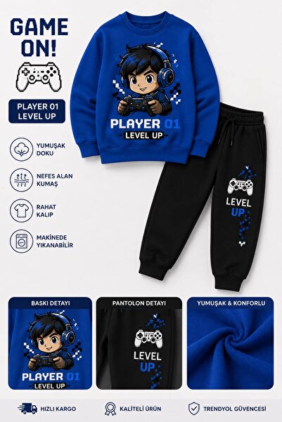 SİBELİZE Sweatsuit Sets - Blue - Graphic