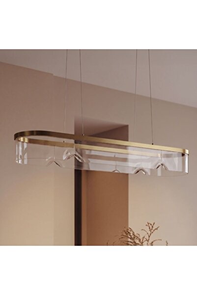 Danube Home Rento LED Dining Pendant 3 Color Dimmable Light- 120cm, Gold, Iro...
