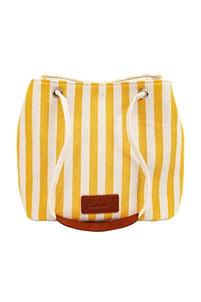 ANEMOSS Yellow Striped Crossbody Travel Bag