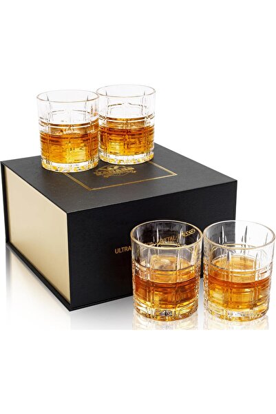 KANARS Ποτήρια ουίσκι Old Fashioned με πολυτελές κουτί, 300 ml, ποτήρια μπαρ ...