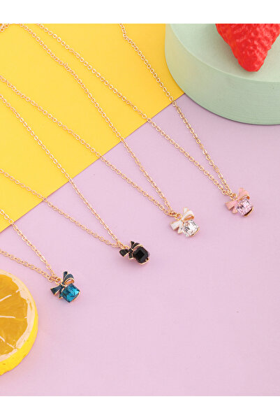 Take Two By Styli Set of 4 - Bow Pendant Necklace