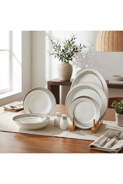 Danube Home Crimora 29 Piece New Bone China Dinner Set - Serves 6, Multi Colo...